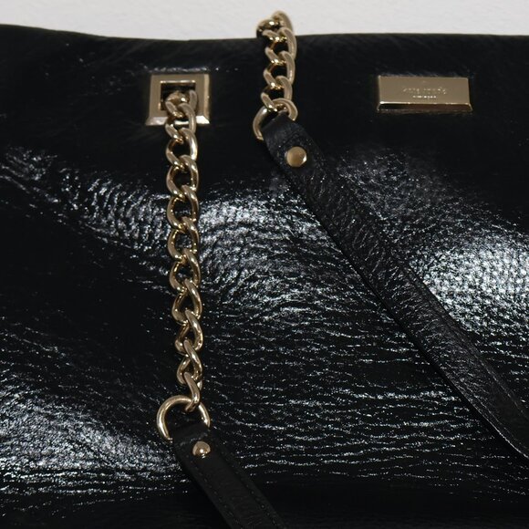 Kate Spade New York Womens Black Leather Chain Strap Inner Pocket Shoulder Bag - Picture 12 of 13